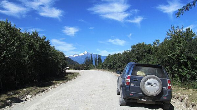 Mietwagen auf dem Weg